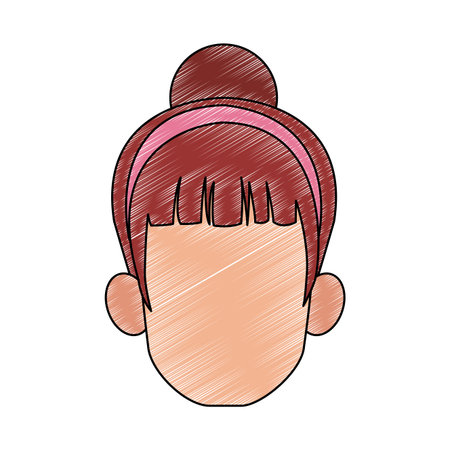 Woman with headband faceless head vector illustration graphic designのイラスト素材