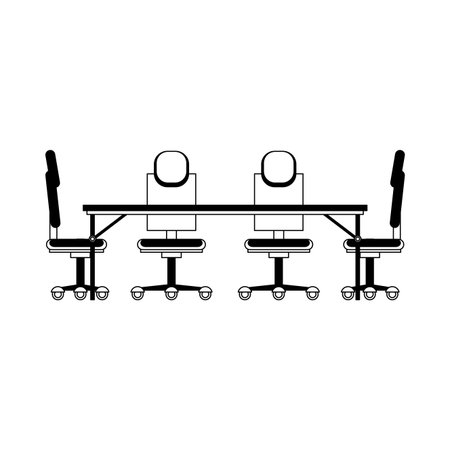 Office desk and chairs cartoons vector illustration graphic designのイラスト素材