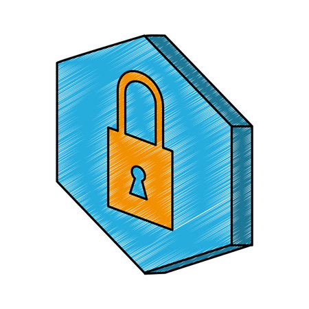 Padlock security emblem vector illustration graphic designのイラスト素材