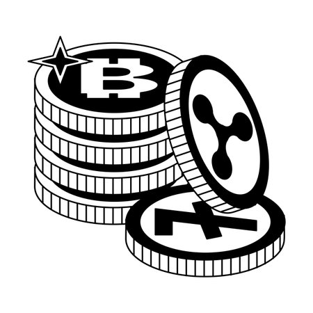 Credit card and bitcoins vector illustration graphic designのイラスト素材