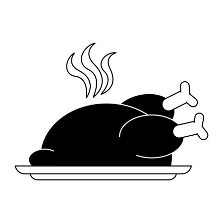 Chicken on dish vector illustration graphic designのイラスト素材