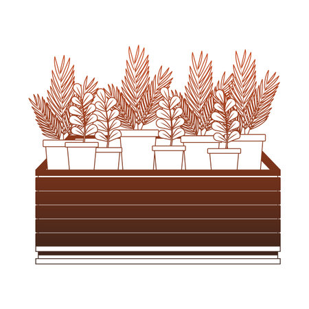 Plants in pots on stand vector illustration graphic designのイラスト素材