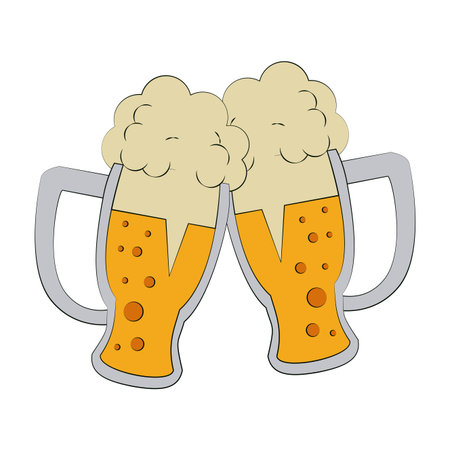 Cold beer glasses vector illustration graphic designのイラスト素材