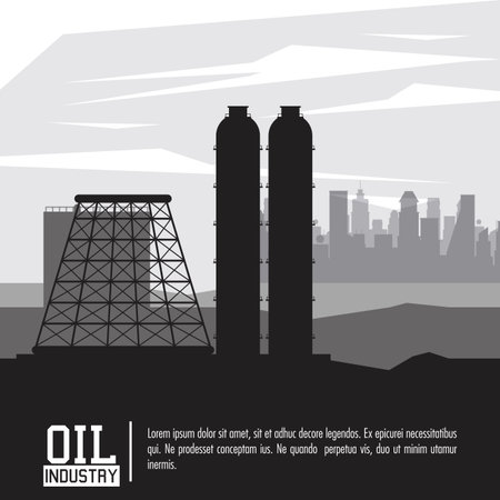 Oil and petroleum industry poster with information vector illustration graphic designのイラスト素材