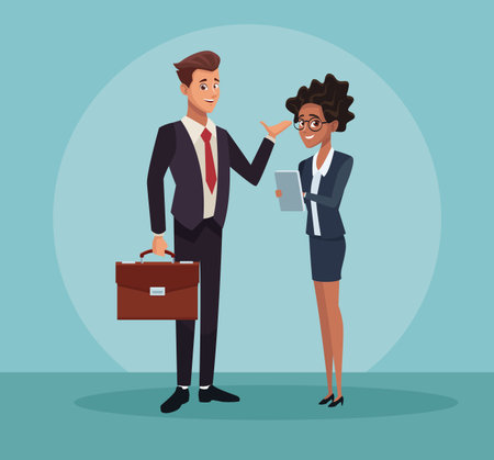 Business coworkers meeting at office cartoons vector illustration graphic designのイラスト素材