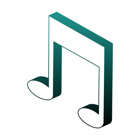 Music note isometric symbol vector illustration graphic designのイラスト素材