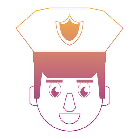 Police face smiling cartoon vector illustration graphic designのイラスト素材