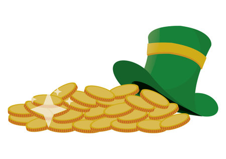 Elf hat with coins vector illustration graphic designのイラスト素材