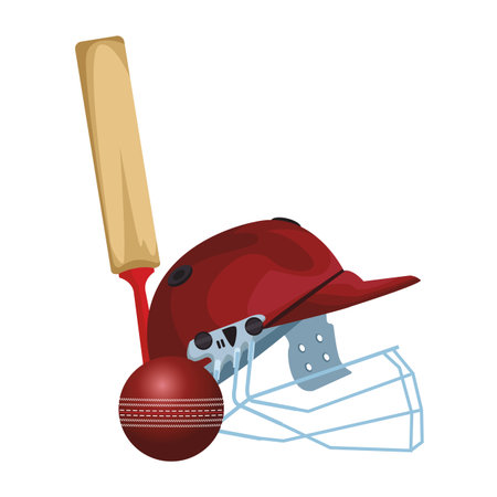 Cricket bat and ball with helmet vector illustration graphic designのイラスト素材