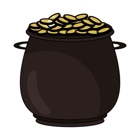 Pot with coins vector illustration graphic designのイラスト素材