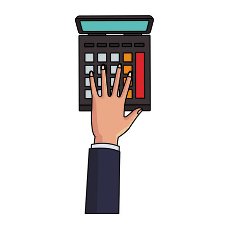 Hand using calculator vector illustration graphic designのイラスト素材