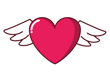 Heart with wings vector illustration graphic designのイラスト素材