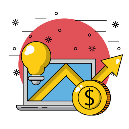 Business investment and technology elements vector illustration graphic designのイラスト素材