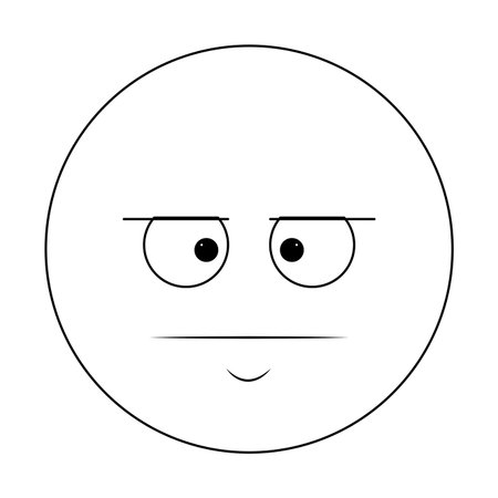 Serious chat emoticon isolated vector illustration graphic designのイラスト素材