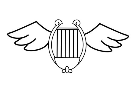 Harp with wings vector illustration graphic designのイラスト素材