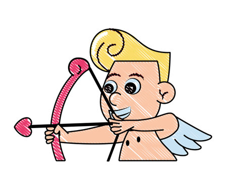 Cupid with arch vector illustration graphic designのイラスト素材