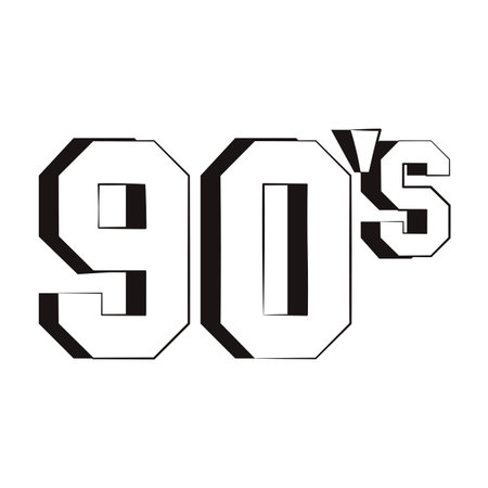 90s retro symbol cartoon in black and whiteのイラスト素材