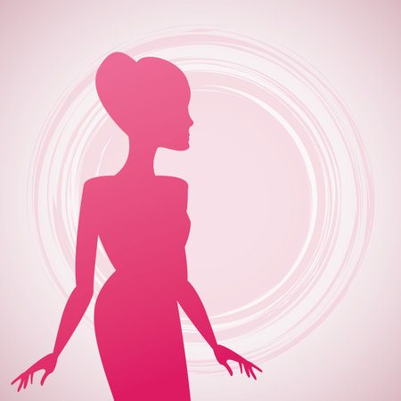 Woman pink body silhouette vector illustration graphic designのイラスト素材