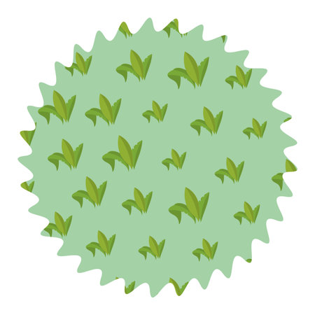 Leaves round label stamp vector illustration graphic designのイラスト素材