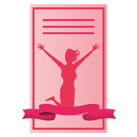 Woman day pink card with blank note space vector illustration graphic designのイラスト素材