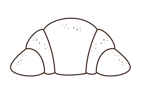 Croissant bread symbol in black and white vector illustration graphic designのイラスト素材