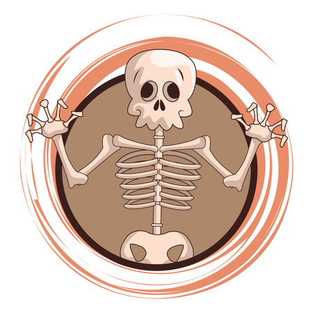 Skull videogame cartoon round icon vector illustration graphic designのイラスト素材