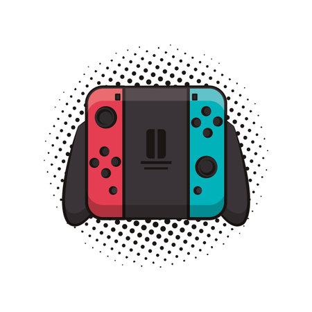 Modern console gamepad pop art colorful vector illustration graphic design