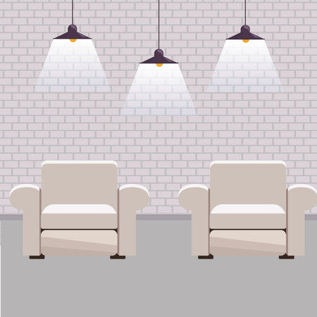 Living room interior with elements vector illustration graphic design vector illustration graphic designのイラスト素材