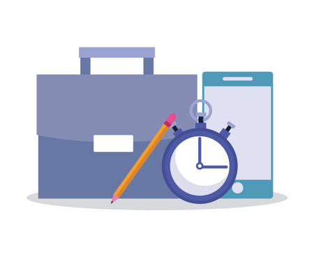 Office and business technology from smartphone vector illustration graphic designのイラスト素材