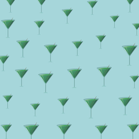 Green cocktail background pattern vector illustration graphic designのイラスト素材