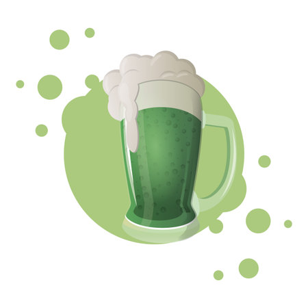 Green irish beer cup over irish green splash vector illustration graphic designのイラスト素材