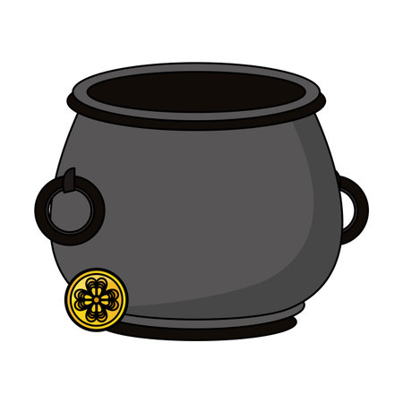 Irish pot with coin vector illustration graphic designのイラスト素材