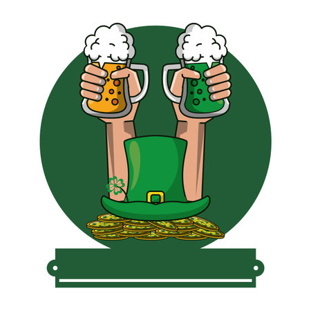 Patricks day cartoons emblem blank ribbon banner vector illustration graphic designのイラスト素材