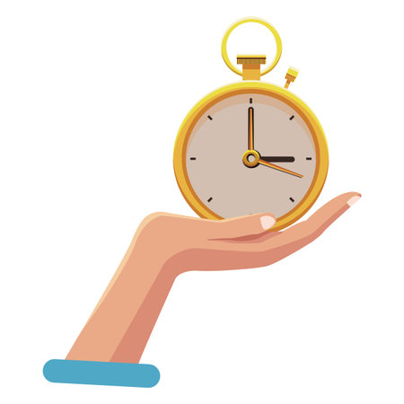 Hand holding vintage clock vector illustration graphic designのイラスト素材