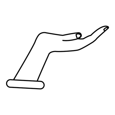 Hand palm open isolated in black and white vector illustration graphic designのイラスト素材