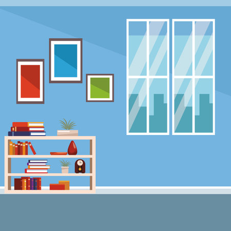 Empty office interior scenery with elements vector illustration graphic designのイラスト素材