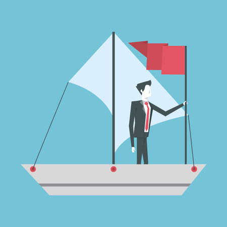 businessman searching for new business opportunity vector illustration graphic designのイラスト素材