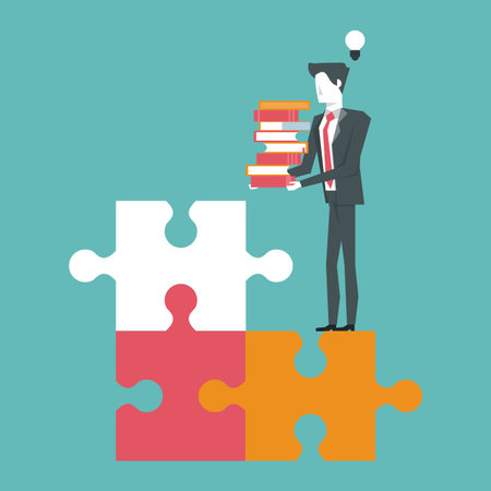 businessman applying skills and knowledge to find solutions vector illustration graphic designのイラスト素材