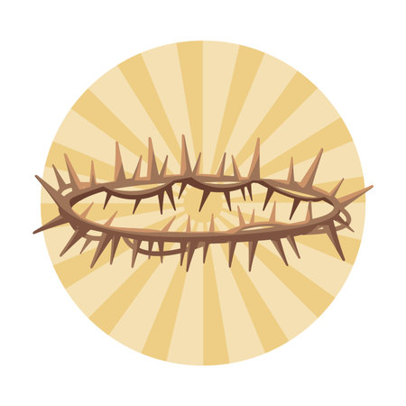 Christ thorns crown round striped icon vector illustration graphic designのイラスト素材
