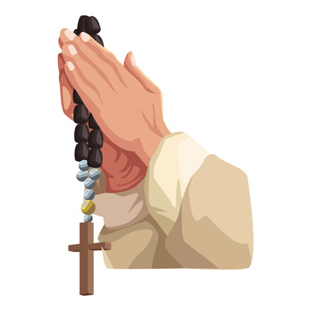 Christian praying hands elements and symbols vector illustration graphic designのイラスト素材