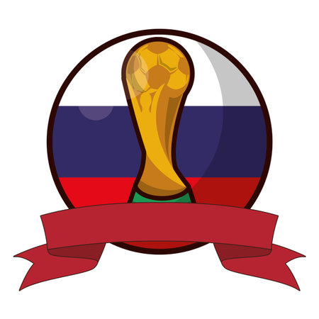 Russia soccer world cup blank ribbon banner vector illustration graphic designのイラスト素材