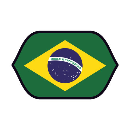 Brazil flag emblem vector illustration graphic designのイラスト素材