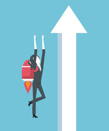 businesswoman leading the way to success vector illustration graphic designのイラスト素材