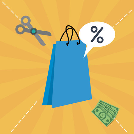 shopping sales discount and bags vector illustration graphic designのイラスト素材