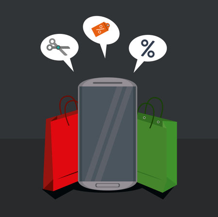 shopping online discount and promotion vector illustration graphic designのイラスト素材