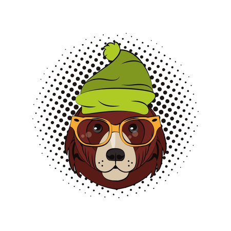 Hipster bear cool sketch pop art vector illustration graphic designのイラスト素材