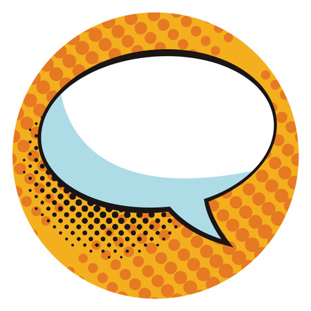 Pop art speech bubble cartoon round icon vector illustration graphic designのイラスト素材