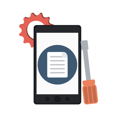 Smartphone with tools and task vector illustration graphic designのイラスト素材