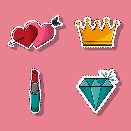 Set of fashion cartoons collection vector illustration graphic designのイラスト素材