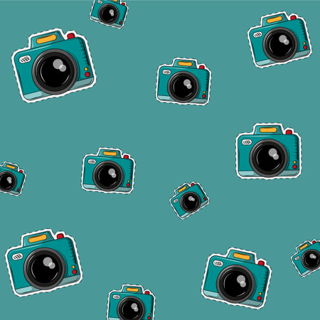 Vintage camera pattern background cartoons vector illustration graphic designのイラスト素材